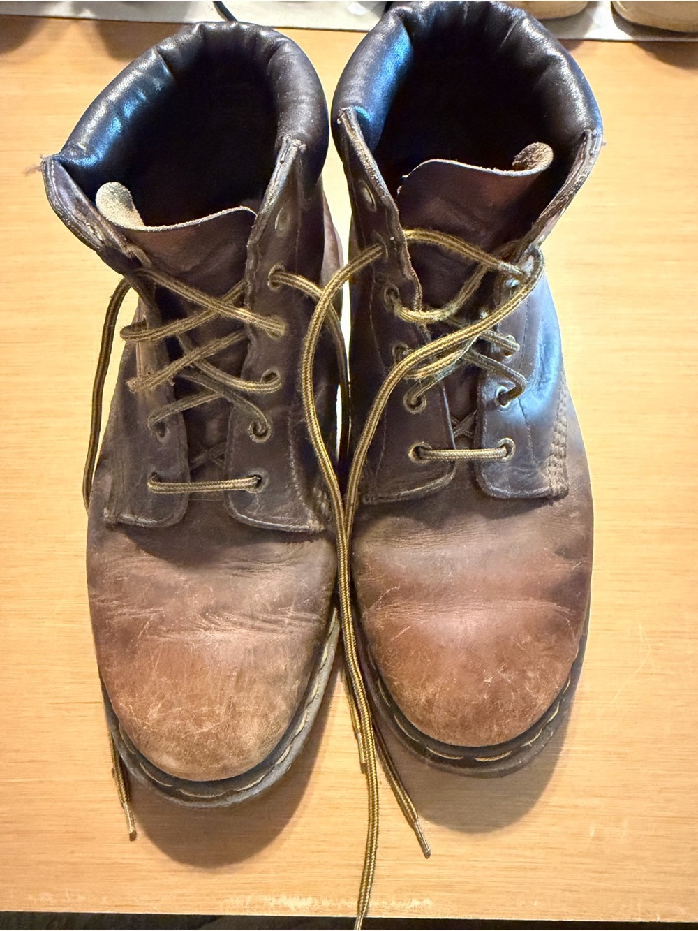 Men's Brown Leather Lace-Up Combat Boots
